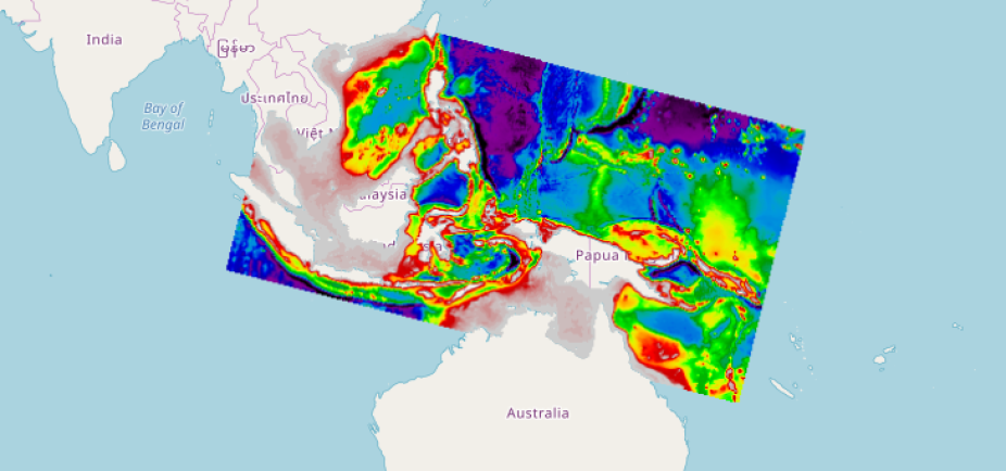 Coral triangle bathymetry flat view